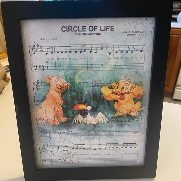 Lion King sheet music art with lyrics and pictures of Simba, Nala and Zazu - Picture 1 of 5